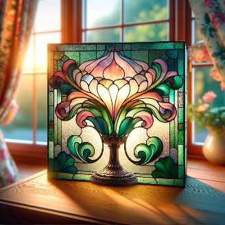 Lampe Tiffany en vitrail de couleur